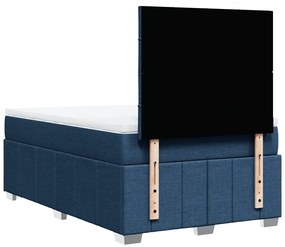 Cama boxspring com colchão 120x190 cm tecido azul