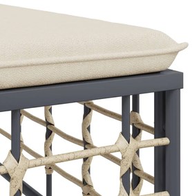 8 pcs conjunto lounge de jardim c/ almofadões vime PE antracite