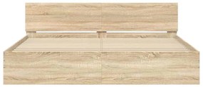 Estrutura de cama com cabeceira 180x200 cm carvalho sonoma