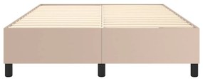 Estrutura de cama 140x200 cm couro artificial cappuccino