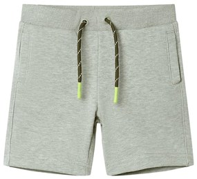 Calções de criança com cordão caqui-claro mesclado 140