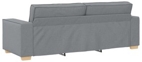 Conjunto de Sofá 3 Peças com Almofadas Cinza Claro
