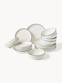 Conjunto de loiça em porcelana Facile, 6 pessoas, 18 uni.
