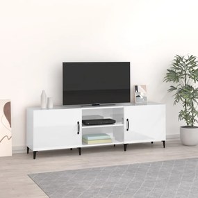 812633 vidaXL Móvel para TV 150x30x50 cm madeira processada branco brilhante