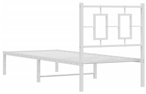 Estrutura de cama com cabeceira 80x200 cm metal branco