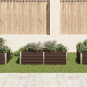 Canteiro de jardim elevado 160x80x45cm aço galvanizado castanho