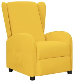 vidaXL Poltrona reclinável tecido amarelo