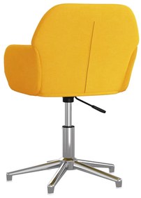 Cadeiras de jantar giratórias 2 pcs tecido amarelo mostarda