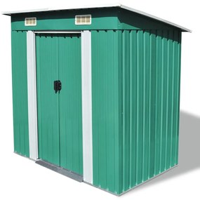 vidaXL Abrigo de jardim, metal, verde