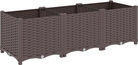 Outsunny Canteiro elevado em plástico, Canteiro modular com sistema de autoirrigação 120 x 40 x 37cm Castanho | Aosom Portugal