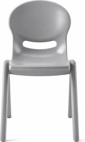 Cadeira Escolar Flex Cinza Claro – Assento 45 cm, Empilhável