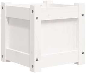 Vasos/floreiras de jardim 2 pcs madeira de pinho maciça branco