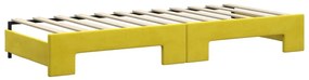 Sofá-cama com gavetão e gavetas 80x200 cm veludo amarelo