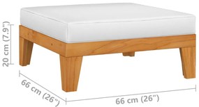 3 pcs conjunto lounge de jardim c/ almofadões acácia maciça