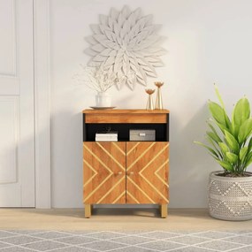 vidaXL Móvel de apoio 60x33,5x75 cm mangueira maciça castanho e preto
