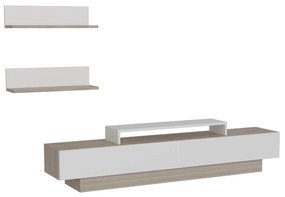 Móvel de TV Lusi – Branco e Córdoba – 180x31x40 cm + 2 Prateleiras de