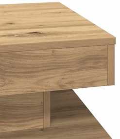 Mesa centro rotativa a 360graus 50x50x34,5cm carvalho artisiano