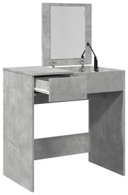Toucador com espelho 73x46,5x120 cm cinzento cimento