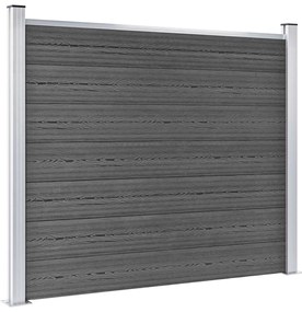 Conjunto painel de cerca 526x146 cm WPC preto