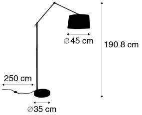 Candeeiro de pé moderno em aço com abajur taupe 45 cm - Editor Moderno