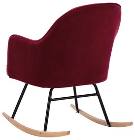 Cadeira de baloiço veludo vermelho tinto