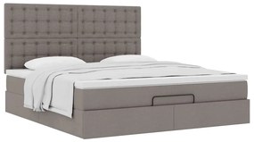 Estrutura de cama otomana com colchão tecido cinzento 160x200cm