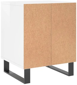 Mesa de cabeceira 40x35x50cm derivados madeira branco brilhante