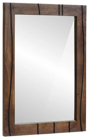 vidaXL Espelho de Casa de Banho 50x70x3 cm Madeira Sólida de Manga