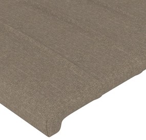 Cabeceira cama c/ LED tecido 147x16x118/128cm cinza-acastanhado