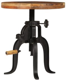 Mesa de apoio 45x (45-62) cm madeira recuperada e ferro fundido