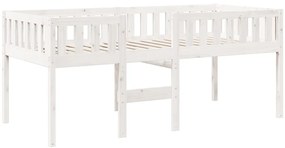 Cama de criança sem colchão 80x200 cm pinho maciço branco