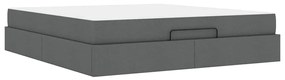 Estrutura da Cama Outros Cinzento escuro 180 x 200 cm tecido
