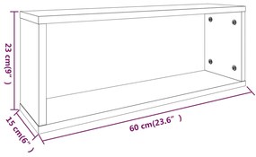 Prateleiras parede 6 pcs madeira processada 60x15x23 cm cinza