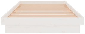 Estrutura de cama 100x200 cm madeira maciça branco