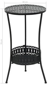 Mesa bistrô 40x70 cm metal preto