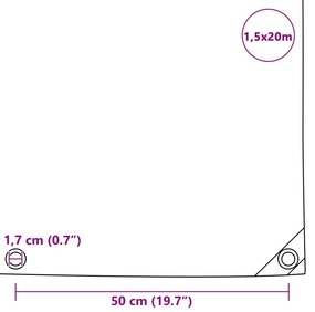 Lona 650 g/m² 1,5x20 m branco