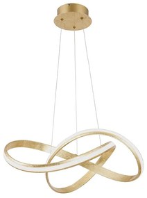 Candeeiro de suspensão design dourado com LED 60 cm - Belinda Design