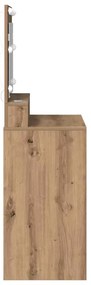 Mesa de Maquiagem vidaXL com Luzes LED em Carvalho Artisan 79x41x135 c