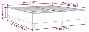 Cama Box VidaXL Creme 160x200 cm Tecido de Veludo Cotelê
