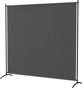 Biombo de exterior de painel único, divisória de 180 cm de altura com proteção UV30+, cinzento escuro
