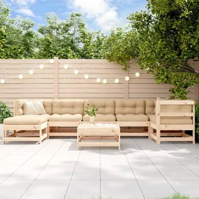 vidaXL 8 pcs conjunto lounge de jardim pinho maciço