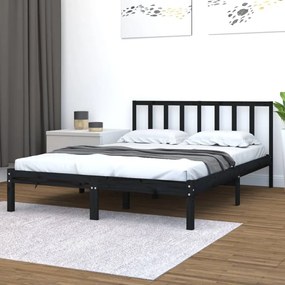 3105070 vidaXL Estrutura de cama 120x200 cm madeira de pinho maciça preto