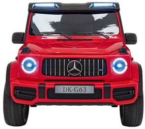 Carro elétrico para Crianças 24V 4x4 200W Mercedes Benz G63 AMG XXL Rodas de EVA, Assento de couro Vermelho