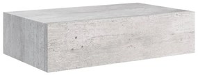 Prateleira de parede com gaveta MDF 40x23,5x10 cm cinza cimento