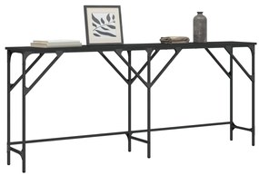 vidaXL Mesa consola 180x29x75 cm derivados de madeira preto