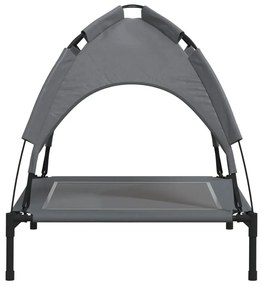 Cama para cães com toldo tecido oxford e aço antracite