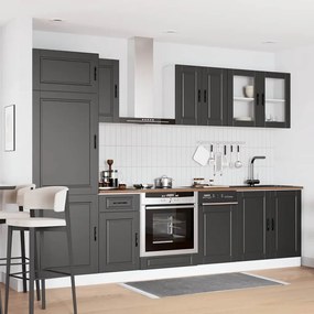 8 peças armário de cozinha conjunto Kalmar preto