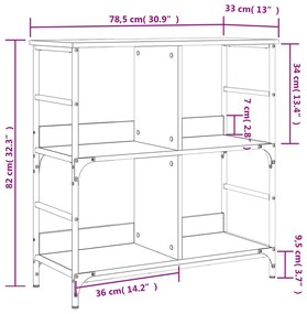 Estante 78,5x33x82 cm derivados de madeira cinzento sonoma