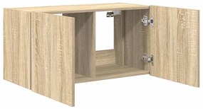 Móvel de parede p/ TV c/ luzes LED 80x35x41 cm carvalho sonoma