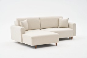 Sofá-Cama de Canto Mane – Creme – 246 x 85 x 160 cm